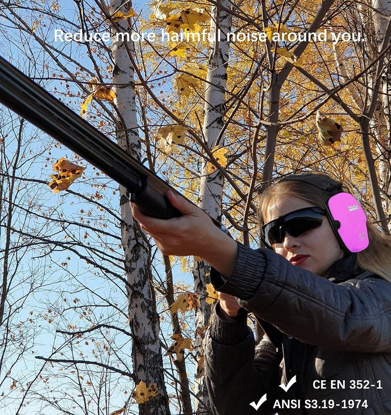 PROHEAR 016 Shooting Ear Protection Earmuffs 2 Pack, NRR 26dB for Gun Range, Hunting -Blue+Pink - Image 5
